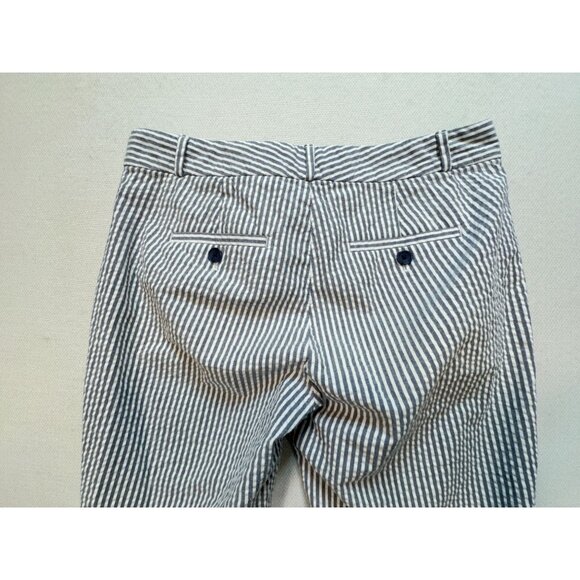 Banana Republic Womens Hampton Straight Pants Sz 2 Blue White Pinstripe Workwear - Picture 11 of 14